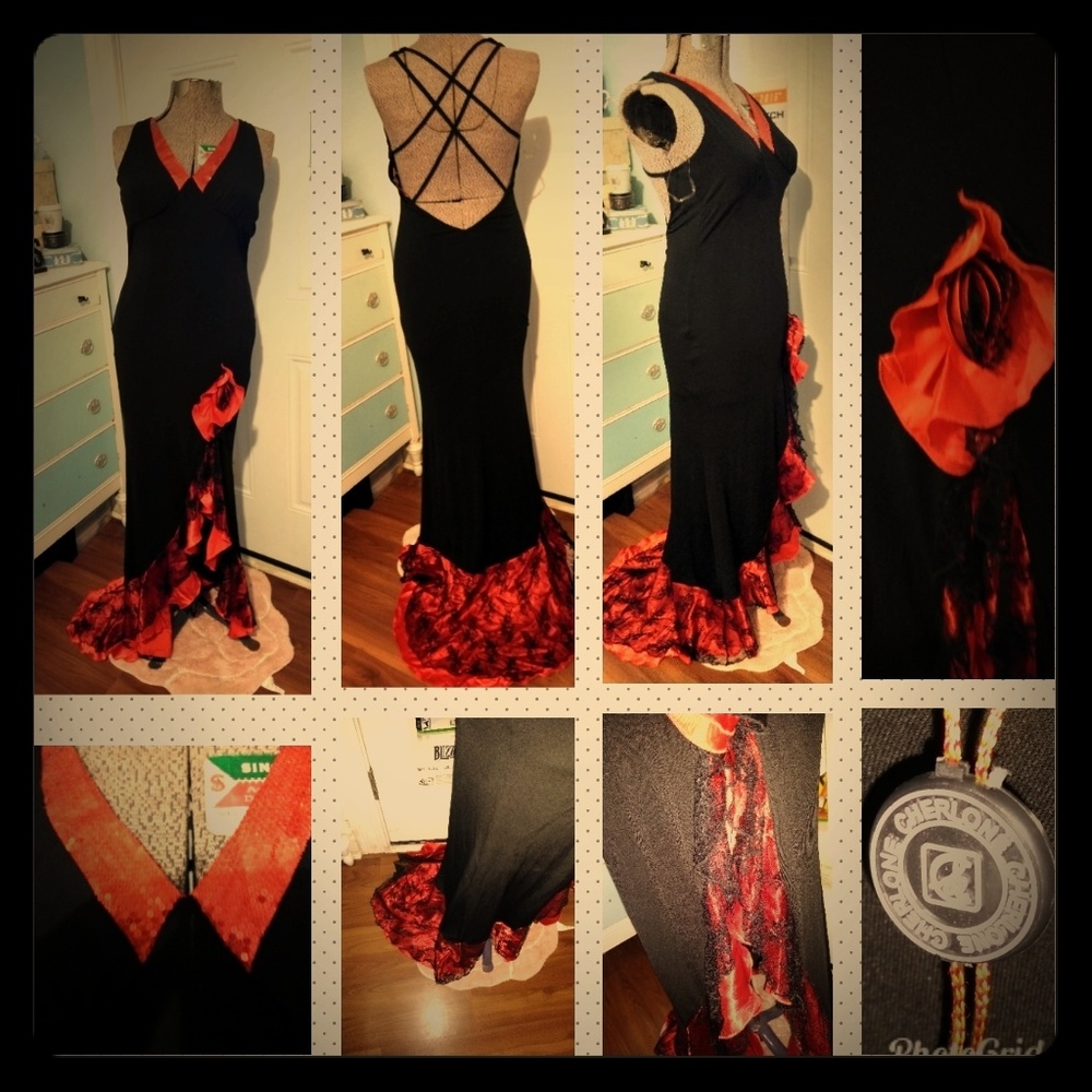 NWOT. Gorgeous red and black curve hugging dress.